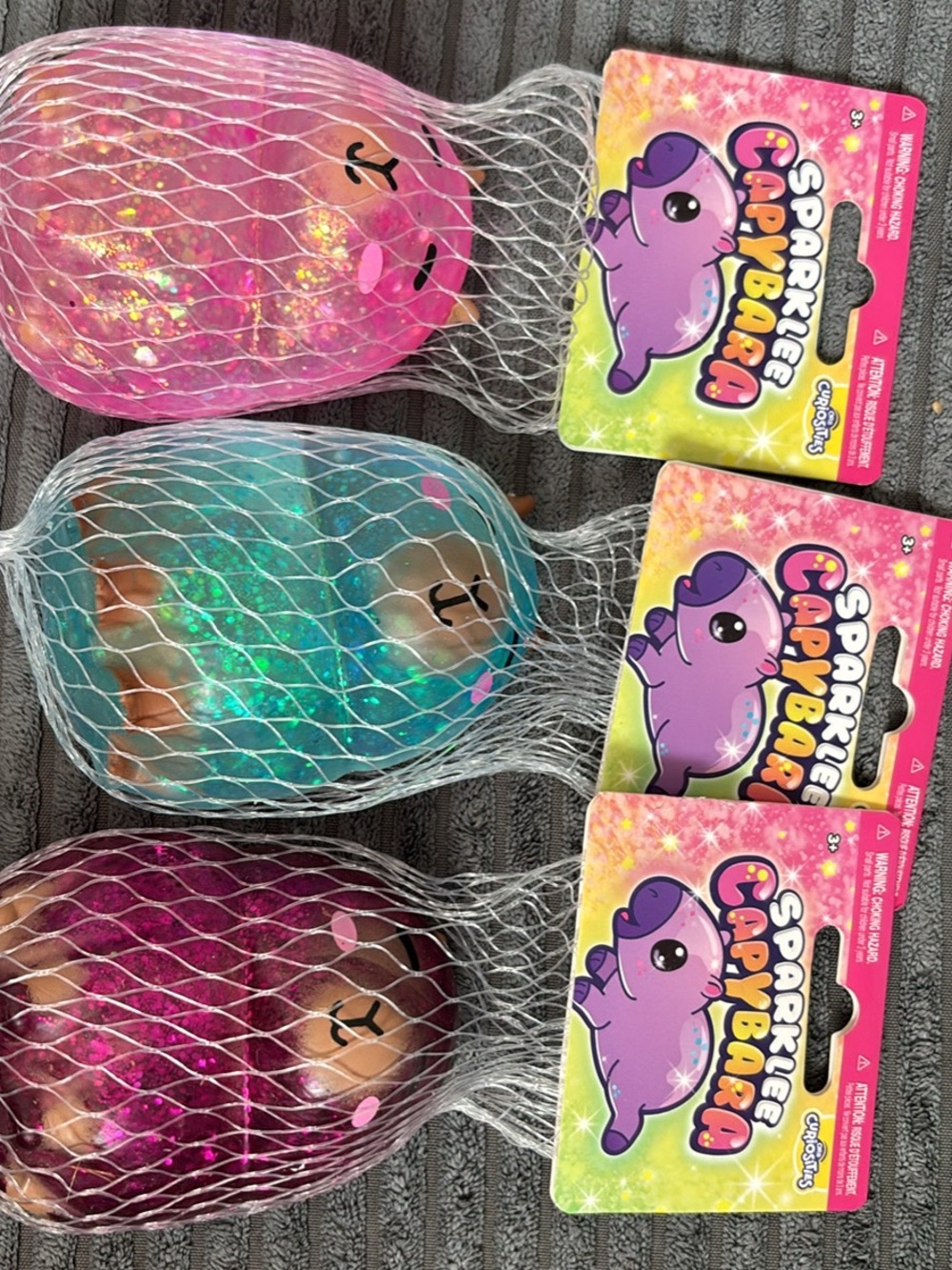 Sparkly Squeeze Toy – Pink/Teal/Burgundy